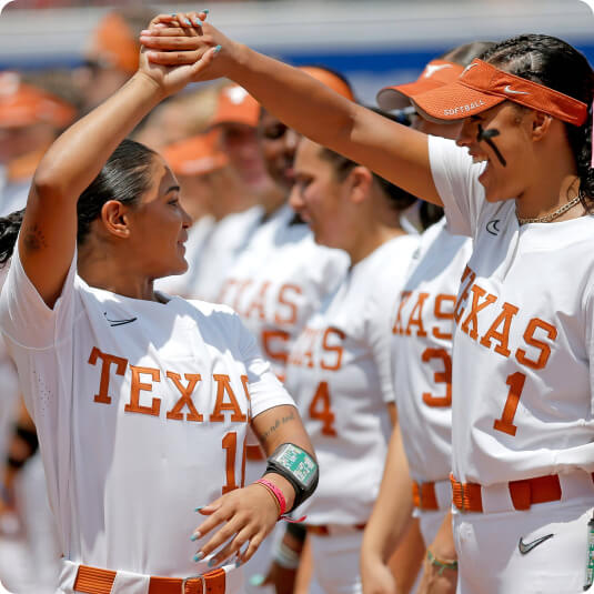 University of Texas softball teamates